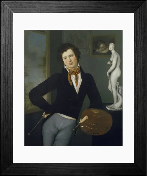Framed Print : Self-Portrait, 1815-1816. Artist: Oppenheim, Moritz Daniel (1800-1882) Framed Print : Self-Portrait, 1815-1816. Artist: Oppenheim, Moritz Daniel (1800-1882)