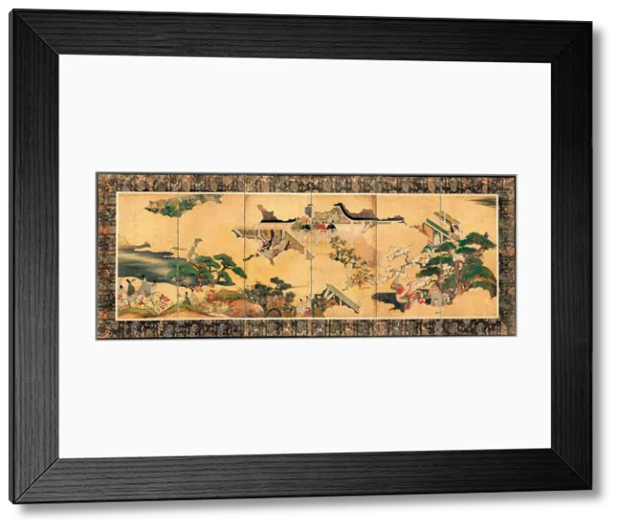 Framed Print : Scenes from The tale of Genji (Genji monogatari), 17th century. Artist: Anonymous Framed Print : Scenes from The tale of Genji (Genji monogatari), 17th century. Artist: Anonymous