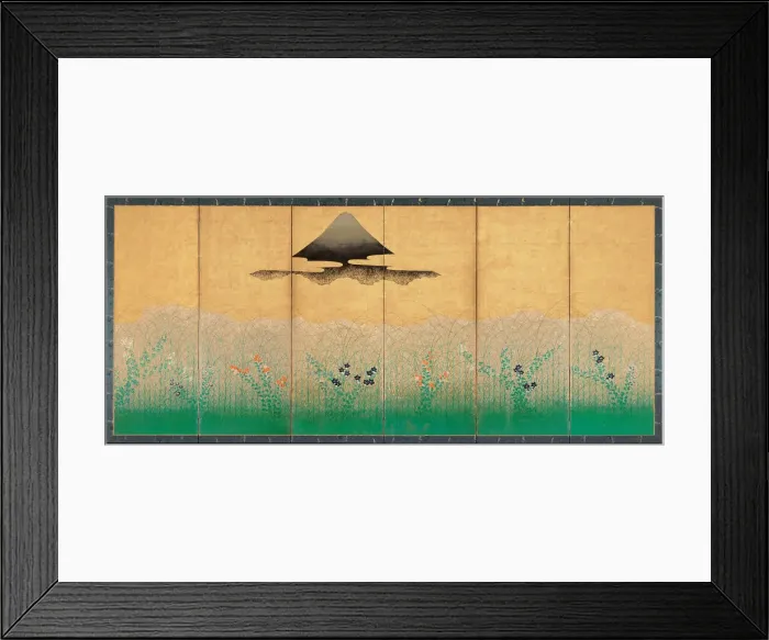 Framed Print : Mount Fuji and the moon, ca 1760. Artist: Anonymous Framed Print : Mount Fuji and the moon, ca 1760. Artist: Anonymous