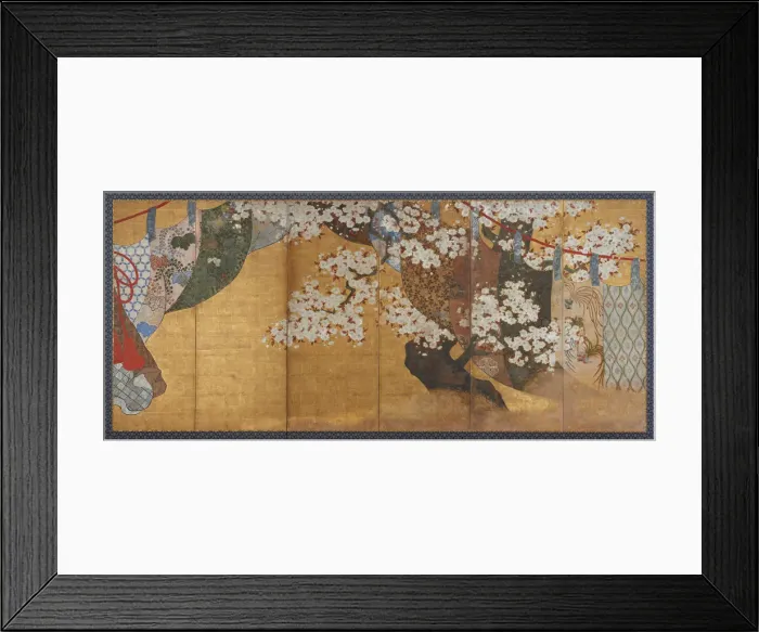 Framed Print : Wind-screen and cherry tree. Artist: Anonymous Framed Print : Wind-screen and cherry tree. Artist: Anonymous