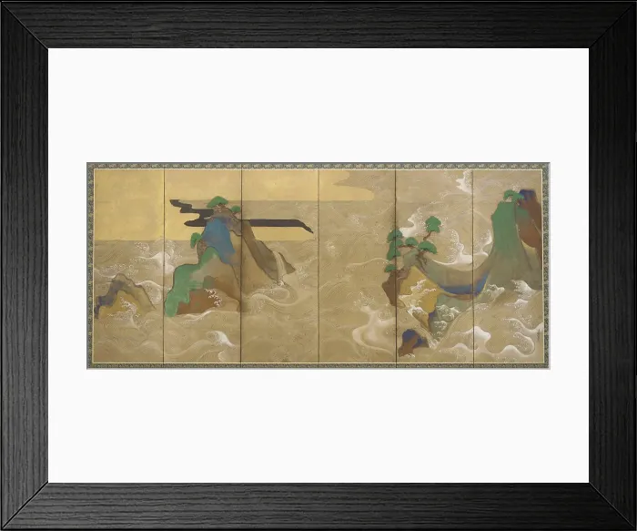 Framed Print : Waves at Matsushima, Early 17th cen Artist: Sotatsu, Tawaraya (active Early 17th cen. ) Framed Print : Waves at Matsushima, Early 17th cen Artist: Sotatsu, Tawaraya (active Early 17th cen. )