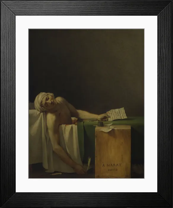 Framed Print : The Death of Marat, 1793. Artist: David, Jacques Louis (1748-1825) Framed Print : The Death of Marat, 1793. Artist: David, Jacques Louis (1748-1825)