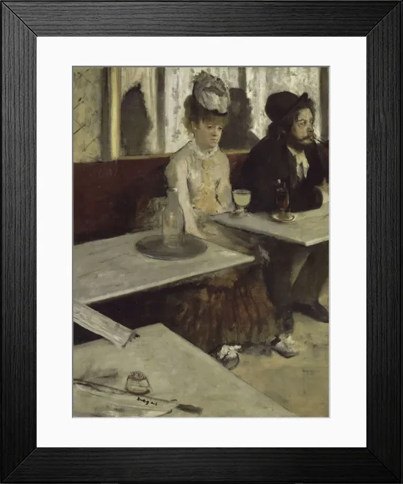 Framed Print : In a Cafe (Absinthe), 1873. Artist: Degas, Edgar (1834-1917) Framed Print : In a Cafe (Absinthe), 1873. Artist: Degas, Edgar (1834-1917)