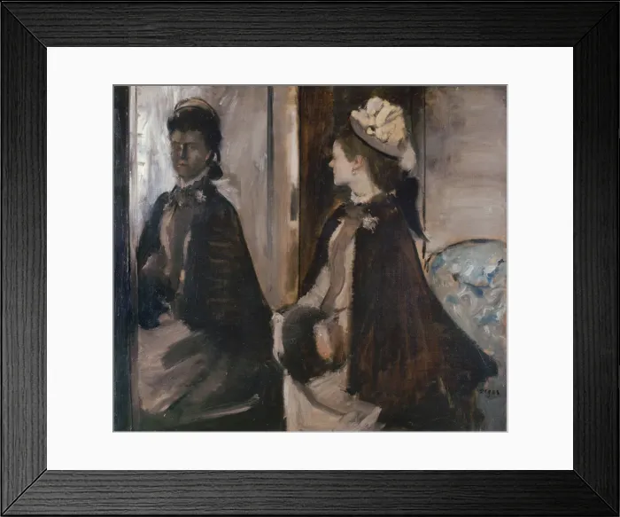 Framed Print : Mrs Jeantaud in the Mirror, c. 1875. Artist: Degas, Edgar (1834-1917) Framed Print : Mrs Jeantaud in the Mirror, c. 1875. Artist: Degas, Edgar (1834-1917)