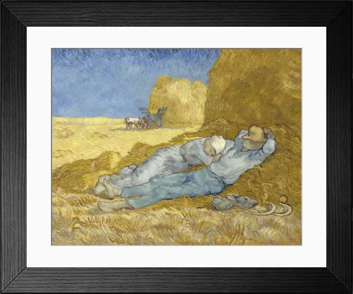 Framed Print : The siesta (after Millet), 1890. Artist: Gogh, Vincent, van (1853-1890) Framed Print : The siesta (after Millet), 1890. Artist: Gogh, Vincent, van (1853-1890)