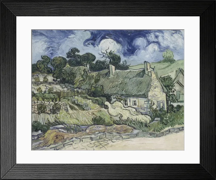 Framed Print : Thatched Cottages at Cordeville, 1890. Artist: Gogh, Vincent, van (1853-1890) Framed Print : Thatched Cottages at Cordeville, 1890. Artist: Gogh, Vincent, van (1853-1890)