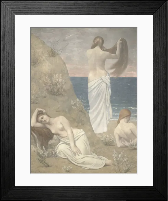 Framed Print : Young Girls by the Seaside, 1887. Artist: Puvis de Chavannes, Pierre Cecil (1824-1898) Framed Print : Young Girls by the Seaside, 1887. Artist: Puvis de Chavannes, Pierre Cecil (1824-1898)