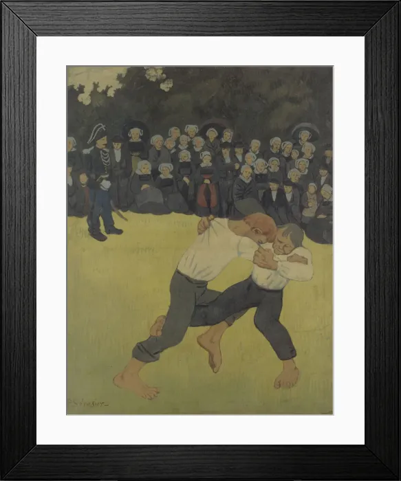 Framed Print : Breton Wrestling, 1890-1891. Artist: Serusier, Paul (1864-1927) Framed Print : Breton Wrestling, 1890-1891. Artist: Serusier, Paul (1864-1927)