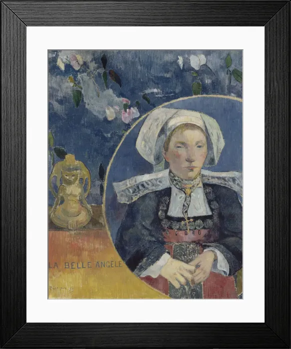 Framed Print : The Beautiful Angele, 1889. Artist: Gauguin, Paul Eugene Henri (1848-1903) Framed Print : The Beautiful Angele, 1889. Artist: Gauguin, Paul Eugene Henri (1848-1903)