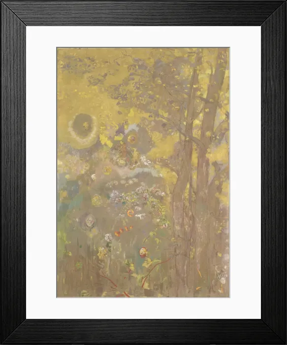 Framed Print : Trees on a yellow Background, 1901. Artist: Redon, Odilon (1840-1916) Framed Print : Trees on a yellow Background, 1901. Artist: Redon, Odilon (1840-1916)