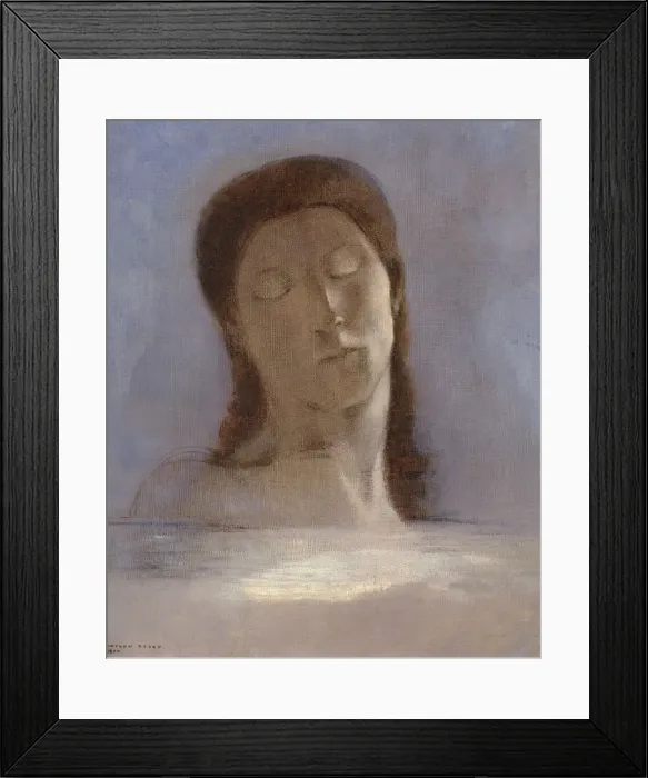 Framed Print : Closed Eyes, 1890. Artist: Redon, Odilon (1840-1916) Framed Print : Closed Eyes, 1890. Artist: Redon, Odilon (1840-1916)