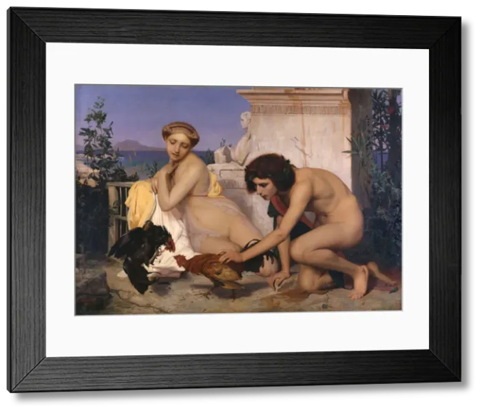 Framed Print : Young Greeks Attending a Cock Fight (The Cock Fight), 1846. Artist: Gerome, Jean-Leon (1824-1904) Framed Print : Young Greeks Attending a Cock Fight (The Cock Fight), 1846. Artist: Gerome, Jean-Leon (1824-1904)
