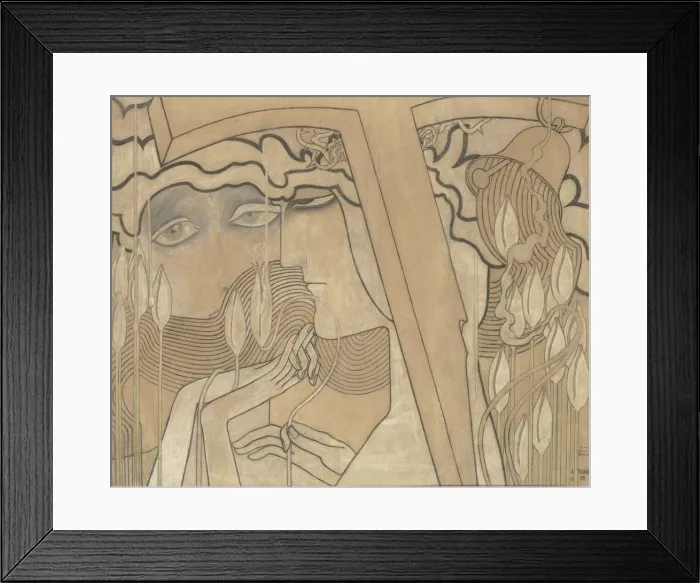 Framed Print : Desire and Satisfaction, 1893. Artist: Toorop, Jan (1858-1928) Framed Print : Desire and Satisfaction, 1893. Artist: Toorop, Jan (1858-1928)