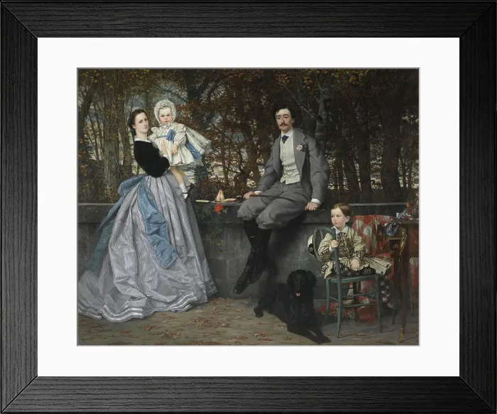 Framed Print : Portrait of the Marquis and Marchioness of Miramon and their children, 1865. Artist: Tissot, James Jacques Joseph (1836-1902) Framed Print : Portrait of the Marquis and Marchioness of Miramon and their children, 1865. Artist: Tissot, James Jacques Joseph (1836-1902)