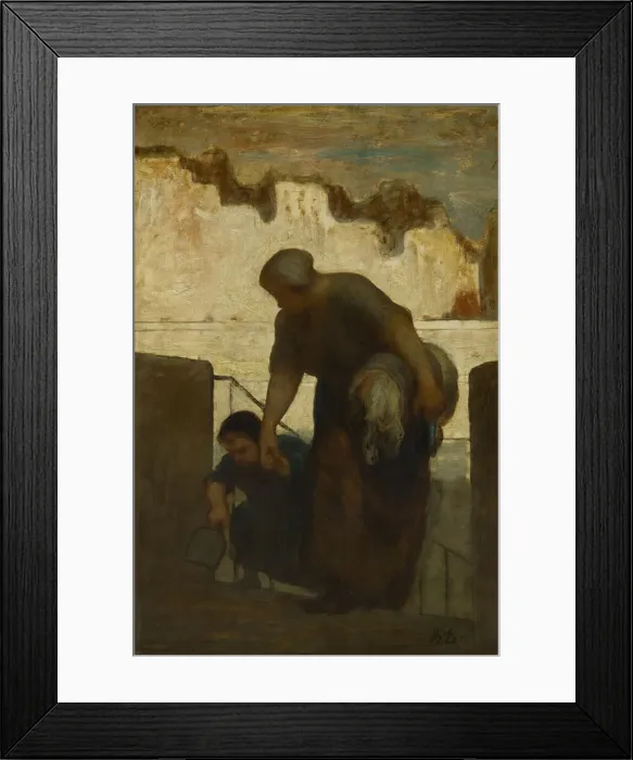 Framed Print : The Laundress, ca 1863. Artist: Daumier, Honore (1808-1879) Framed Print : The Laundress, ca 1863. Artist: Daumier, Honore (1808-1879)