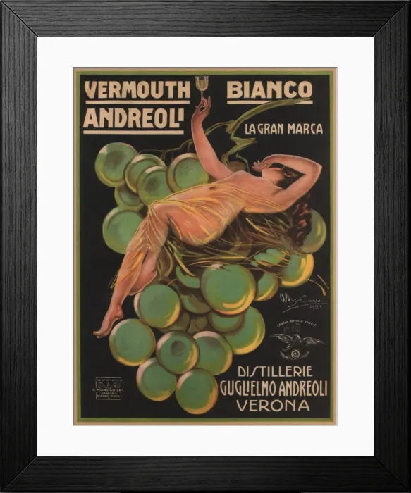 Framed Print : Vermouth Bianco Andreoli, 1921. Artist: Bresciani, Attilio (1879-1943) Framed Print : Vermouth Bianco Andreoli, 1921. Artist: Bresciani, Attilio (1879-1943)
