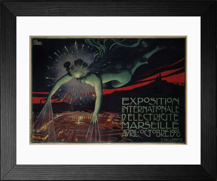 Framed Print : International Exposition of Electricity, Marseille, 1908. Artist: Dellepiane, David (1866-1932) Framed Print : International Exposition of Electricity, Marseille, 1908. Artist: Dellepiane, David (1866-1932)