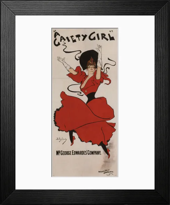 Framed Print : Poster for the musical comedy A Gaiety Girl by Sidney Jones, 1894. Artist: Hardy, Dudley (1866-1922) Framed Print : Poster for the musical comedy A Gaiety Girl by Sidney Jones, 1894. Artist: Hardy, Dudley (1866-1922)