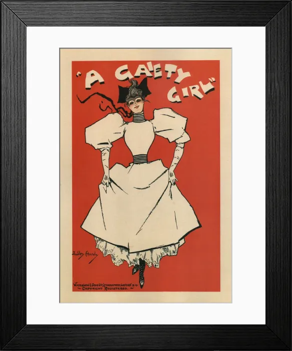 Framed Print : Poster for the musical comedy A Gaiety Girl by Sidney Jones, 1895. Artist: Hardy, Dudley (1866-1922) Framed Print : Poster for the musical comedy A Gaiety Girl by Sidney Jones, 1895. Artist: Hardy, Dudley (1866-1922)