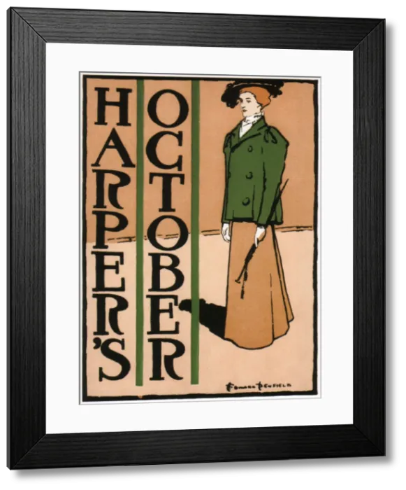 Framed Print : Harpers October, 1895. Artist: Penfield, Edward (1866-1925) Framed Print : Harpers October, 1895. Artist: Penfield, Edward (1866-1925)