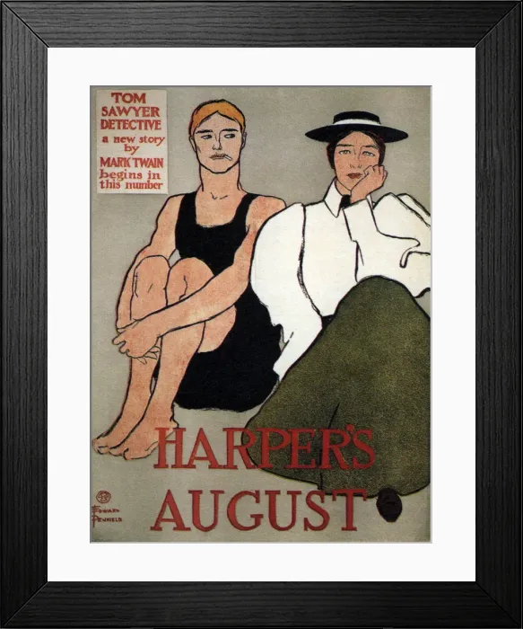 Framed Print : Harpers August, 1896. Artist: Penfield, Edward (1866-1925) Framed Print : Harpers August, 1896. Artist: Penfield, Edward (1866-1925)