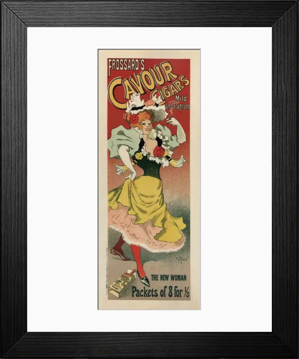 Framed Print : Cavour Cigars, 1896. Artist: Meunier, Henri Georges (1873-1922) Framed Print : Cavour Cigars, 1896. Artist: Meunier, Henri Georges (1873-1922)