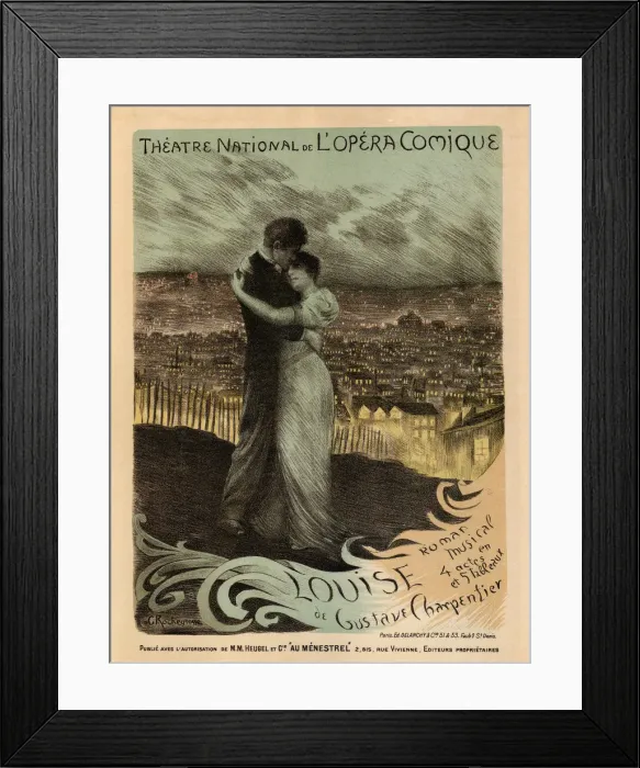 Framed Print : Poster for the Oper Louise by Gustave Charpentier, 1900. Artist: Rochegrosse, Georges Antoine (1859-1938) Framed Print : Poster for the Oper Louise by Gustave Charpentier, 1900. Artist: Rochegrosse, Georges Antoine (1859-1938)