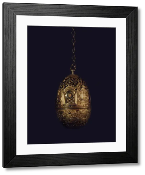 Framed Print : Clock shaped as Easter egg, 1764-1767. Artist: Kulibin, Ivan Petrovich (1735-1818) Framed Print : Clock shaped as Easter egg, 1764-1767. Artist: Kulibin, Ivan Petrovich (1735-1818)