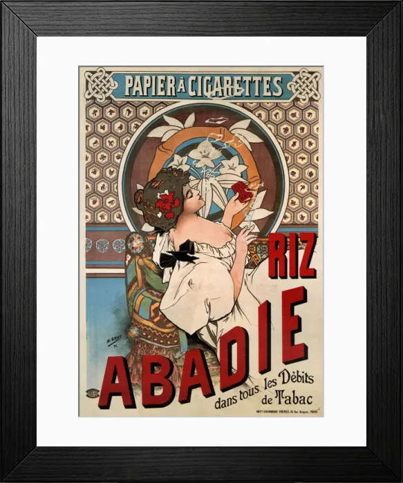 Framed Print : Advertising Poster for the tissue paper Abadie, 1898. Artist: Gray (Boulanger), Henri (1858-1924) Framed Print : Advertising Poster for the tissue paper Abadie, 1898. Artist: Gray (Boulanger), Henri (1858-1924)