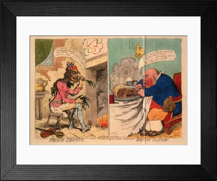 Framed Print : French Liberty. British Slavery, 1792. Artist: Gillray, James (1757-1815) Framed Print : French Liberty. British Slavery, 1792. Artist: Gillray, James (1757-1815)