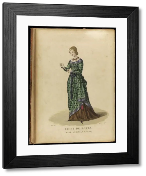 Framed Print : Laura de Noves (1310-1348), Late 18th cent Artist: Gatine, Georges Jacques (1773-1831) Framed Print : Laura de Noves (1310-1348), Late 18th cent Artist: Gatine, Georges Jacques (1773-1831)