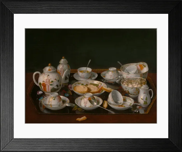 Framed Print : Tea Set, 1781-1783. Artist: Liotard, Jean-Etienne (1702-1789) Framed Print : Tea Set, 1781-1783. Artist: Liotard, Jean-Etienne (1702-1789)