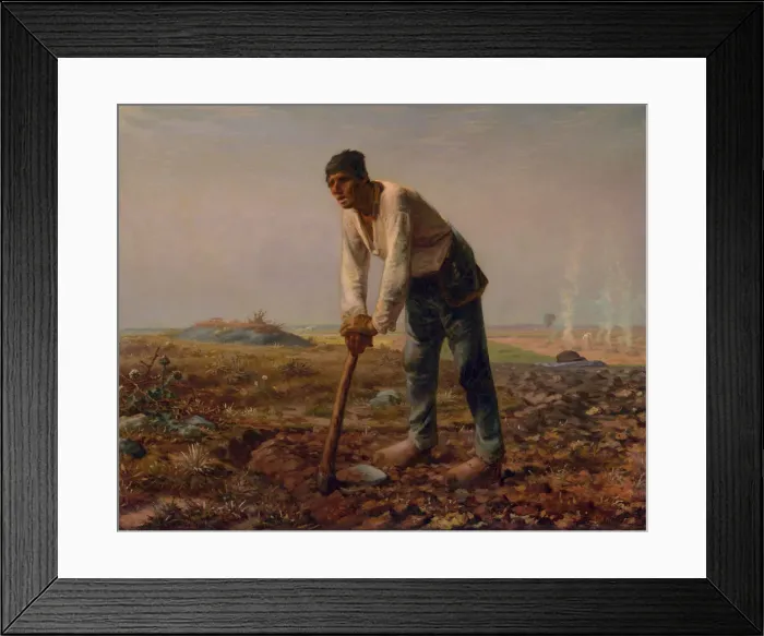 Framed Print : Man with a Hoe, 1860-1861. Artist: Millet, Jean-Francois (1814-1875) Framed Print : Man with a Hoe, 1860-1861. Artist: Millet, Jean-Francois (1814-1875)