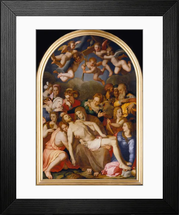 Framed Print : The Descent from the Cross, 1553. Artist: Bronzino, Agnolo (1503-1572) Framed Print : The Descent from the Cross, 1553. Artist: Bronzino, Agnolo (1503-1572)