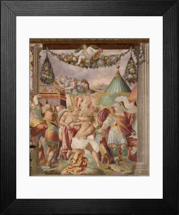 Framed Print : The punishment of the treacherous schoolmaster of Falerii, c. 1544. Artist: Rossi, Francesco, de (1510-1563) Framed Print : The punishment of the treacherous schoolmaster of Falerii, c. 1544. Artist: Rossi, Francesco, de (1510-1563)