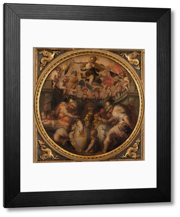 Framed Print : Allegories of the Quarters of Santo Spirito and Santa Croce, 1563-1565. Artist: Vasari, Giorgio (1511-1574) Framed Print : Allegories of the Quarters of Santo Spirito and Santa Croce, 1563-1565. Artist: Vasari, Giorgio (1511-1574)