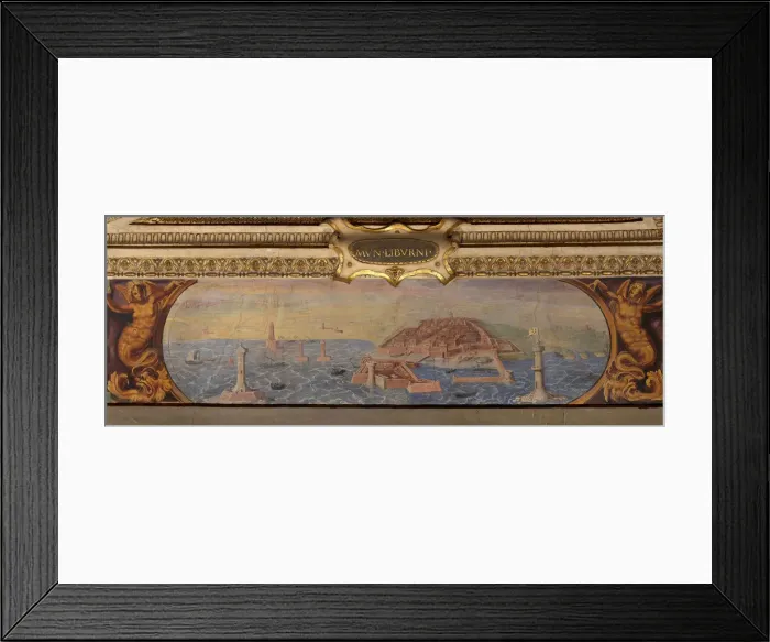 Framed Print : View of Livorno, 1557-1558. Artist: Vasari, Giorgio (1511-1574)