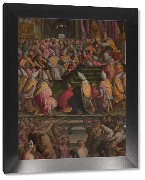 Pope Clement VII crowned Charles V in Bologna, 1556-1562. Artist: Vasari, Giorgio (1511-1574)