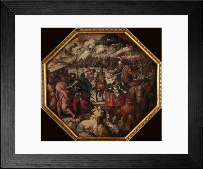 Framed Print : Defeat of the Venetians in Casentino, 1563-1565. Artist: Vasari, Giorgio (1511-1574) Framed Print : Defeat of the Venetians in Casentino, 1563-1565. Artist: Vasari, Giorgio (1511-1574)