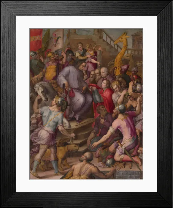 Framed Print : Lorenzo the Magnificent receives the tribute of the ambassadors, 1556-1558. Artist: Vasari, Giorgio (1511-1574) Framed Print : Lorenzo the Magnificent receives the tribute of the ambassadors, 1556-1558. Artist: Vasari, Giorgio (1511-1574)