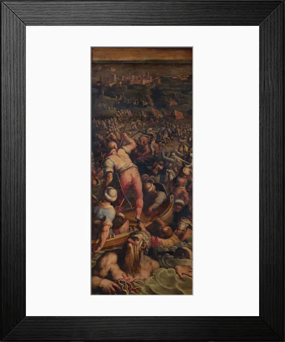 Framed Print : Rout of the Turks at Piombino, 1563-1565. Artist: Vasari, Giorgio (1511-1574) Framed Print : Rout of the Turks at Piombino, 1563-1565. Artist: Vasari, Giorgio (1511-1574)