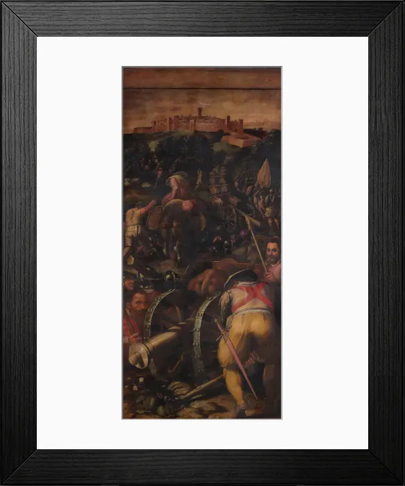 Framed Print : Storming of Monteriggioni, 1563-1565. Artist: Vasari, Giorgio (1511-1574) Framed Print : Storming of Monteriggioni, 1563-1565. Artist: Vasari, Giorgio (1511-1574)