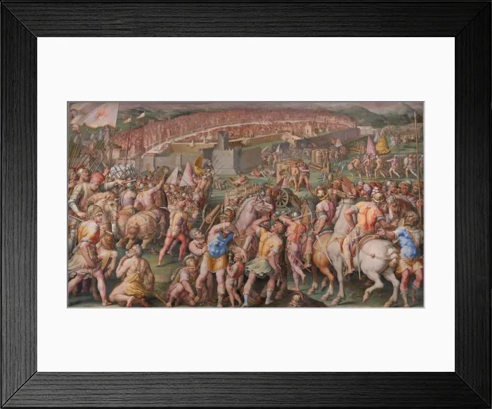 Framed Print : The storming of the fortress of Stampace in Pisa, 1568-1571. Artist: Vasari, Giorgio (1511-1574) Framed Print : The storming of the fortress of Stampace in Pisa, 1568-1571. Artist: Vasari, Giorgio (1511-1574)