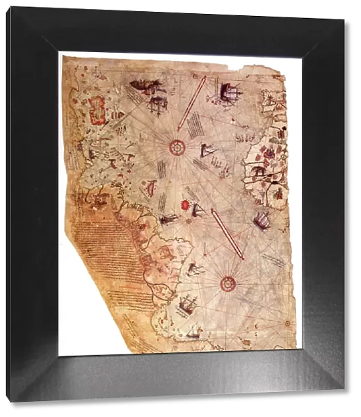The Piri Reis world map, 1513. Artist: Piri Reis (1470-1553)