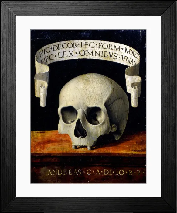 Framed Print : Memento Mori, Early16th cen Artist: Previtali, Andrea (ca 1480-1528) Framed Print : Memento Mori, Early16th cen Artist: Previtali, Andrea (ca 1480-1528)