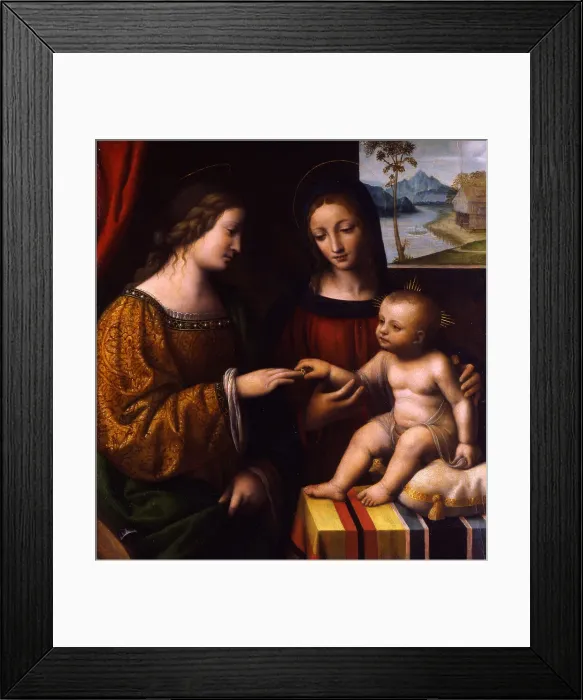Framed Print : The Mystical Marriage of Saint Catherine, c. 1520. Artist: Luini, Bernardino (ca. 1480-1532) Framed Print : The Mystical Marriage of Saint Catherine, c. 1520. Artist: Luini, Bernardino (ca. 1480-1532)