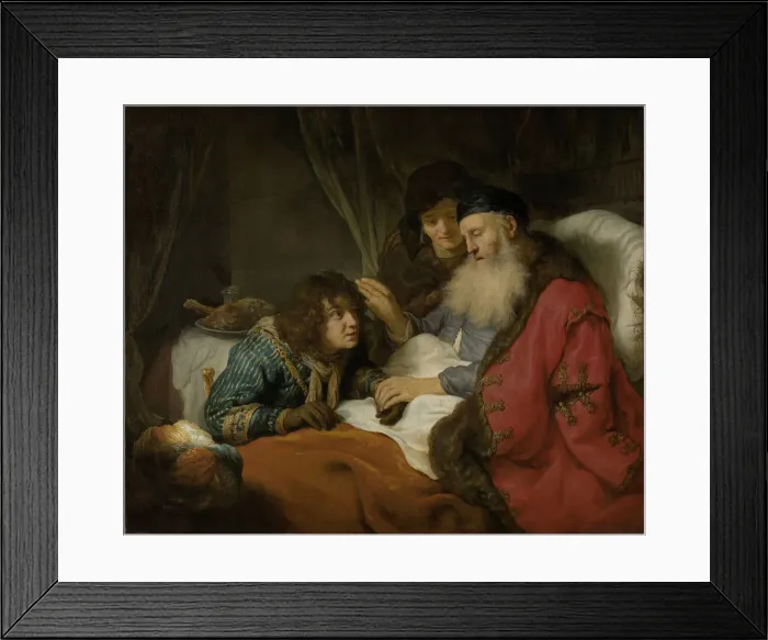 Framed Print : Isaac blessing Jacob, 1638. Artist: Flinck, Govaert (1615-1660) Framed Print : Isaac blessing Jacob, 1638. Artist: Flinck, Govaert (1615-1660)