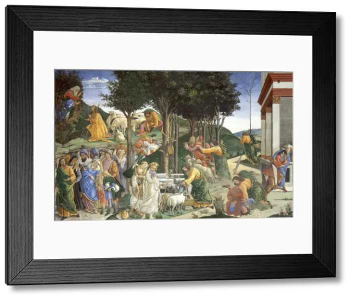 Framed Print : Scenes from the Life of Moses, 1481-1482. Artist: Botticelli, Sandro (1445-1510) Framed Print : Scenes from the Life of Moses, 1481-1482. Artist: Botticelli, Sandro (1445-1510)