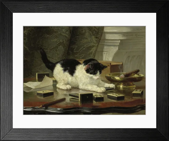 Framed Print : Kittens Game, ca 1860-1870. Artist: Ronner-Knip, Henriette (1821-1909)