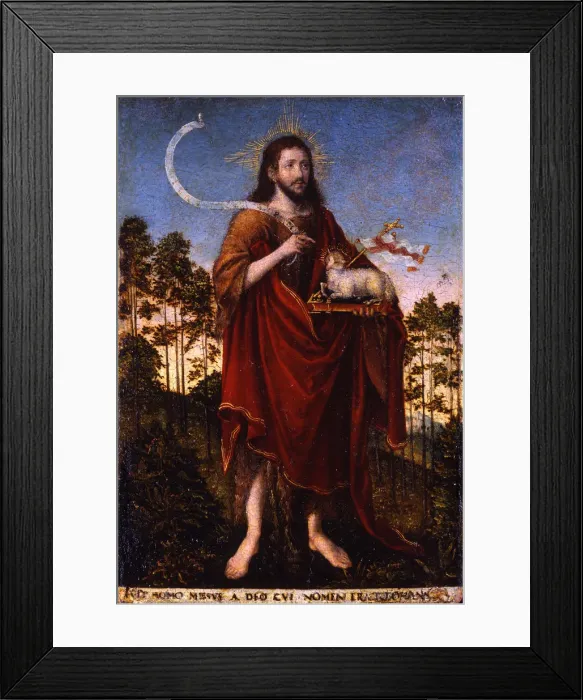 Framed Print : Saint John the Baptist, 1550-1552. Artist: Cranach, Lucas, the Elder (1472-1553) Framed Print : Saint John the Baptist, 1550-1552. Artist: Cranach, Lucas, the Elder (1472-1553)